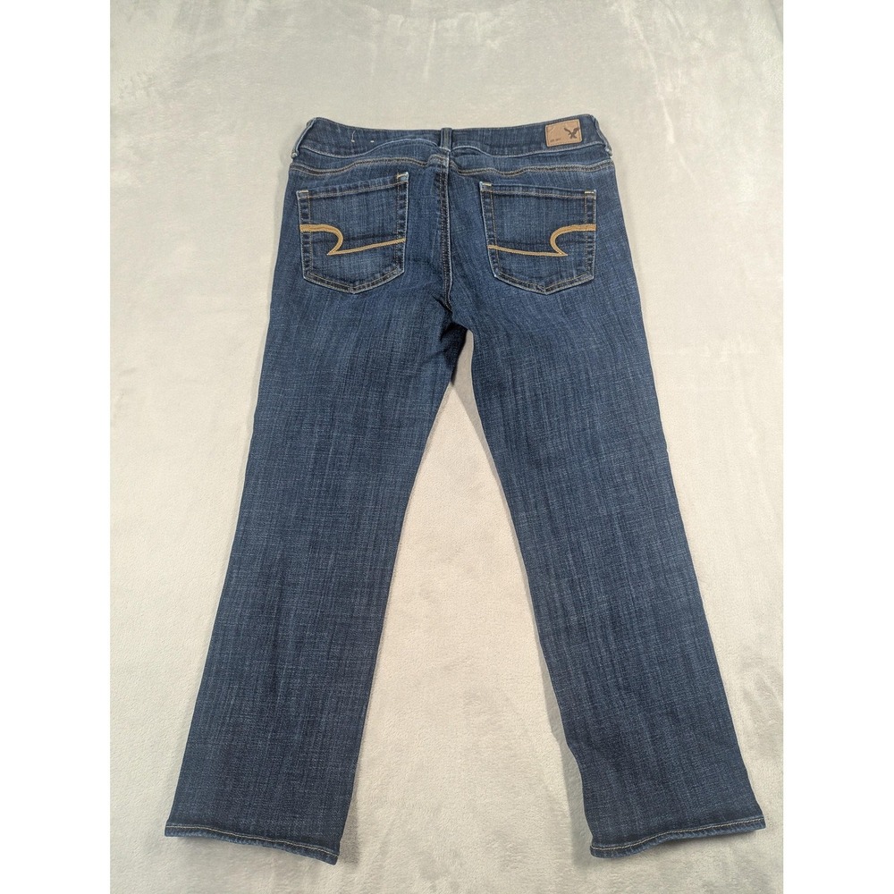 American Eagle Jeans Womens 8 Blue Artist Crop Low Rise Med Wash Stretch Denim - Picture 12 of 15